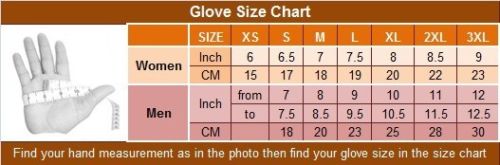 gloves size chart