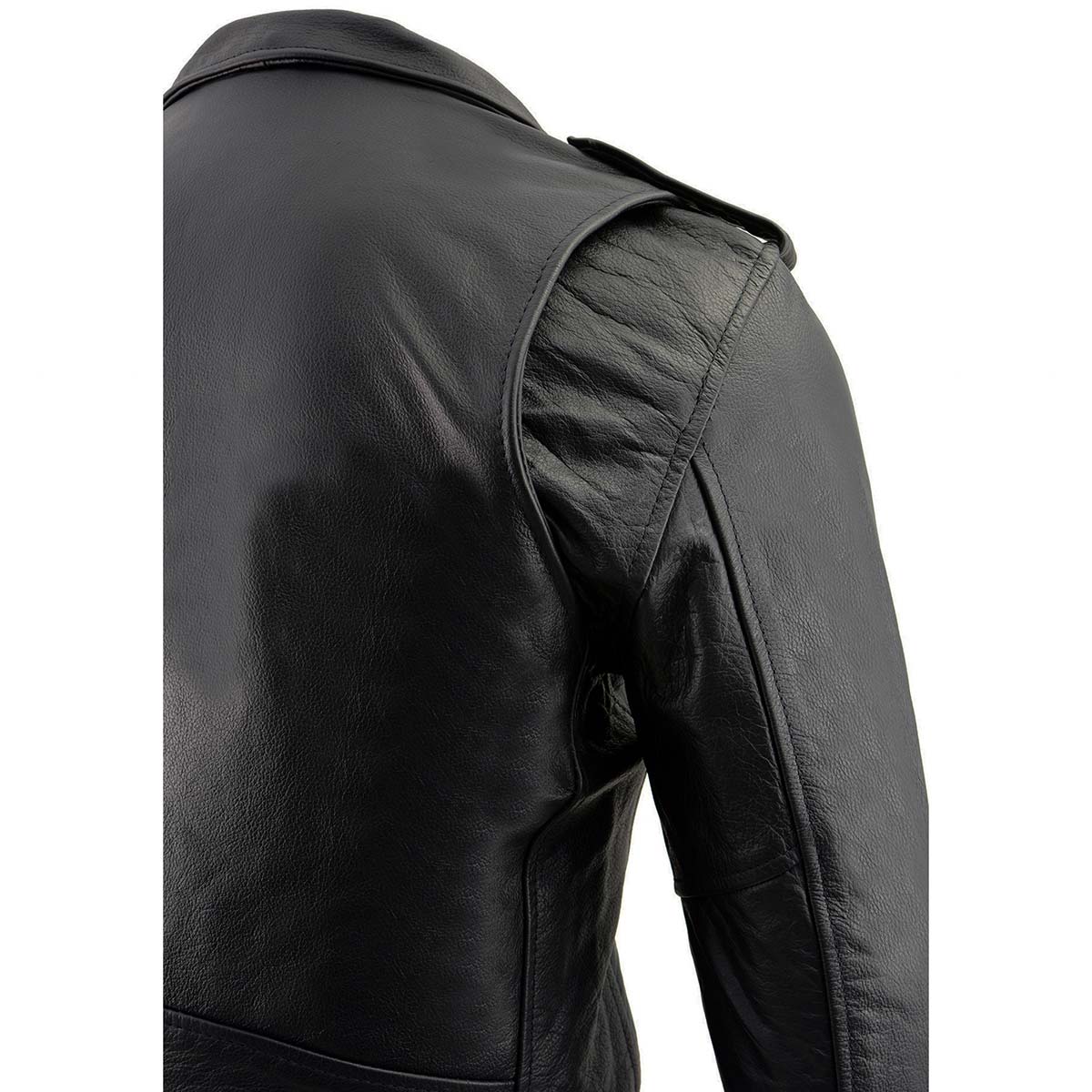 Men's “The Legend” Classic Police Style Black Leather Motorcycle Jacket