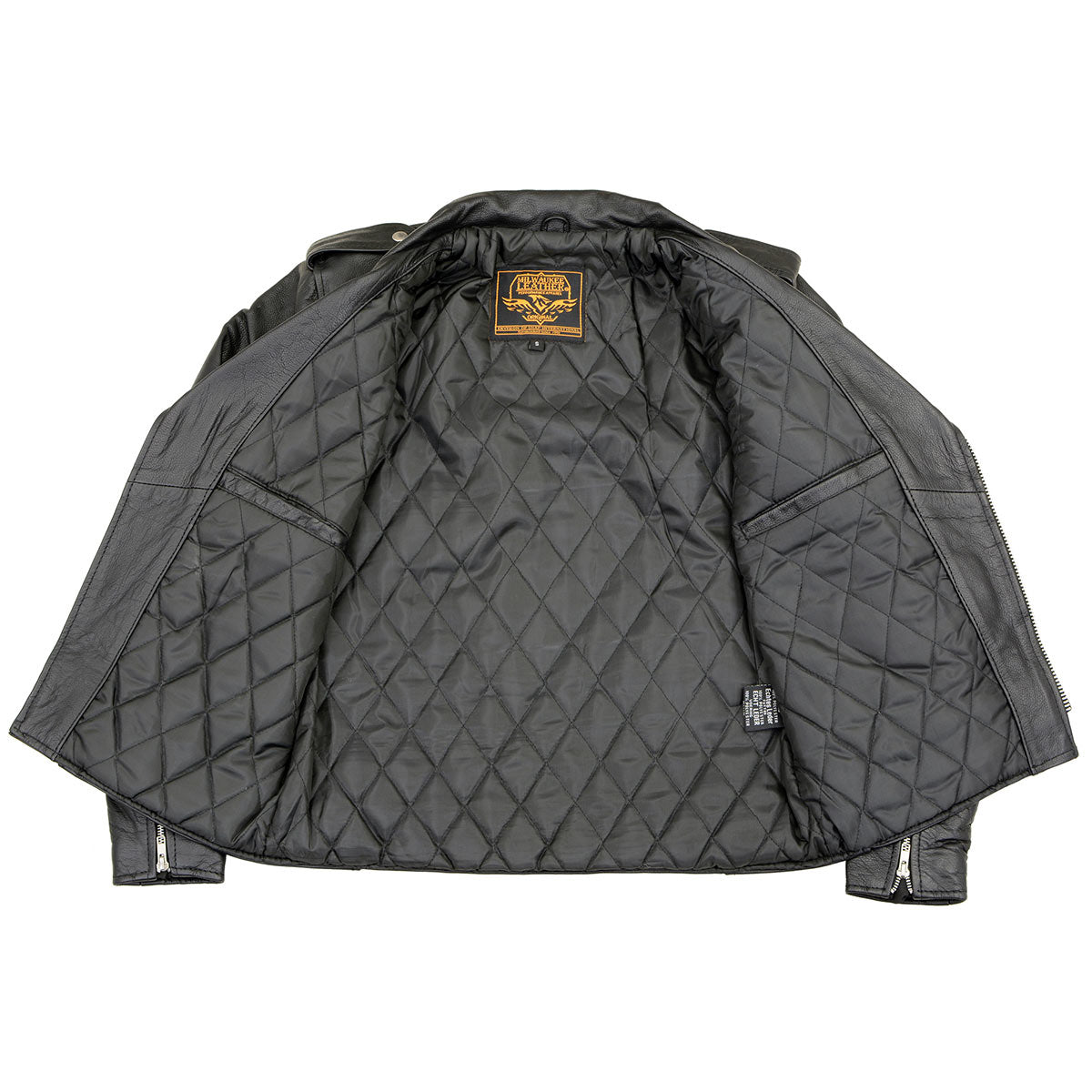 Men's “The Legend” Classic Police Style Black Leather Motorcycle Jacket