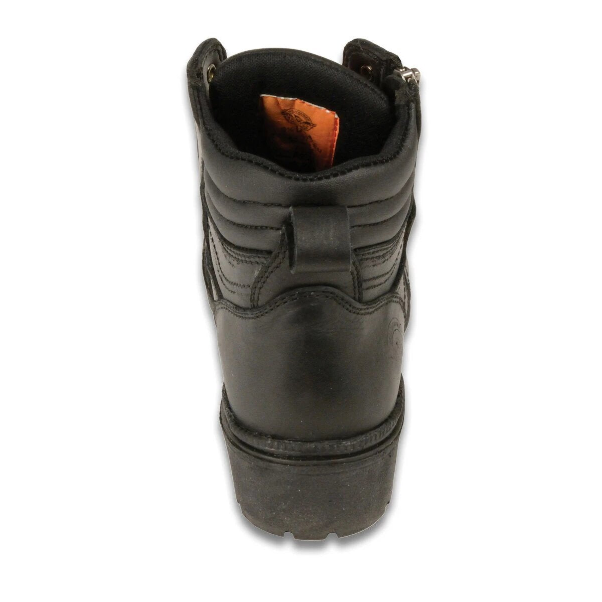 Milwaukee Leather MBL9320 Womens Black Lace-Up Boots with Side Zipper