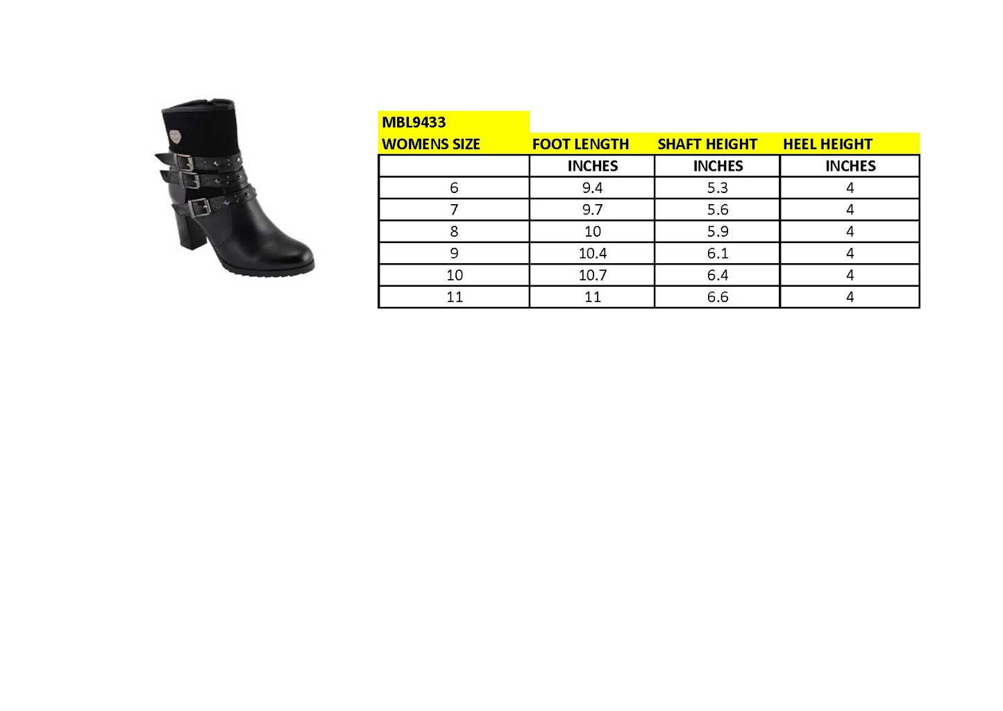 Womens Black Triple Buckle Strap Riding Boot with Block Heel