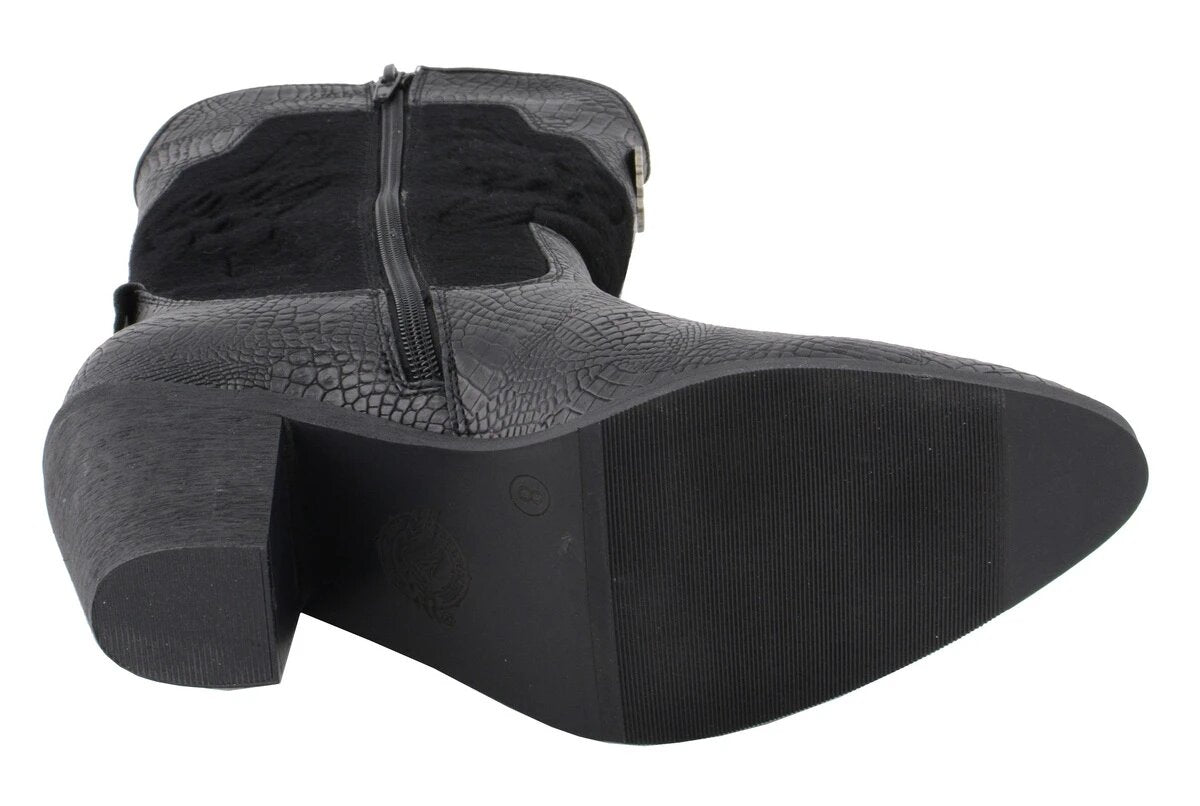 Milwaukee Performance MBL9441 Ladies Black Western Boot with Black Snake Print