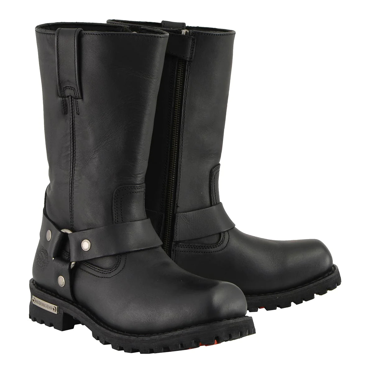 Men's Black 11-inch Classic Square Toe Harness Boots