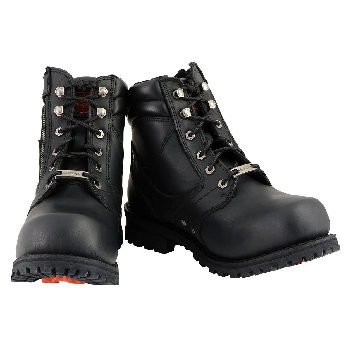 Men's Black 6-inch Lace-Up Boots with Zipper Closure