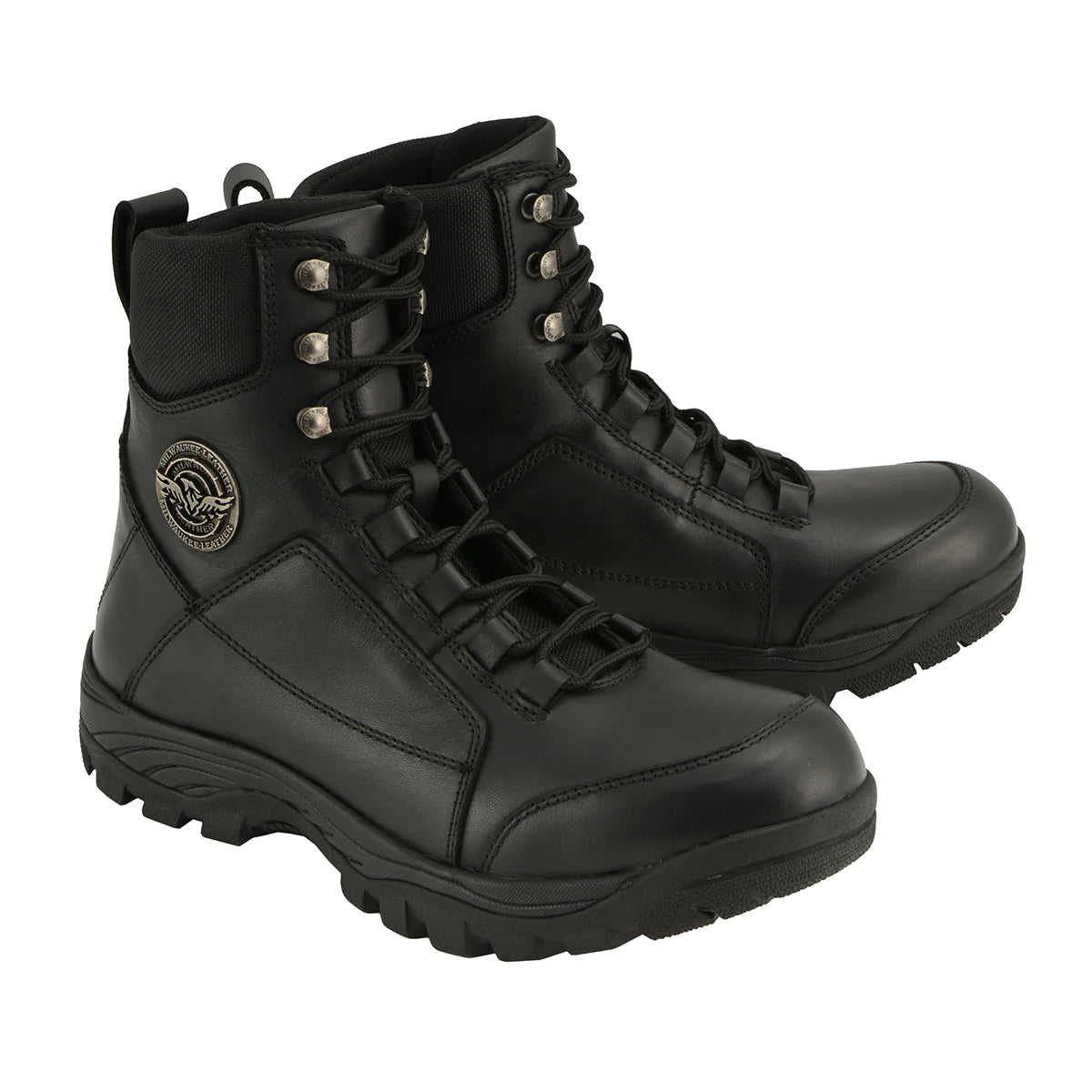 Men’s Black 'Tactical' Lace-Up Leather Boots