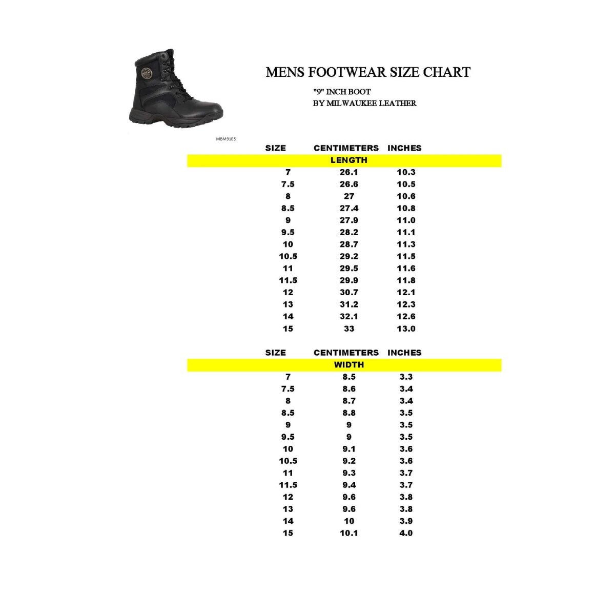 Milwaukee Performance MBM9105 Mens 9-Inch Black Tactical Lace to Toe Leather Boots