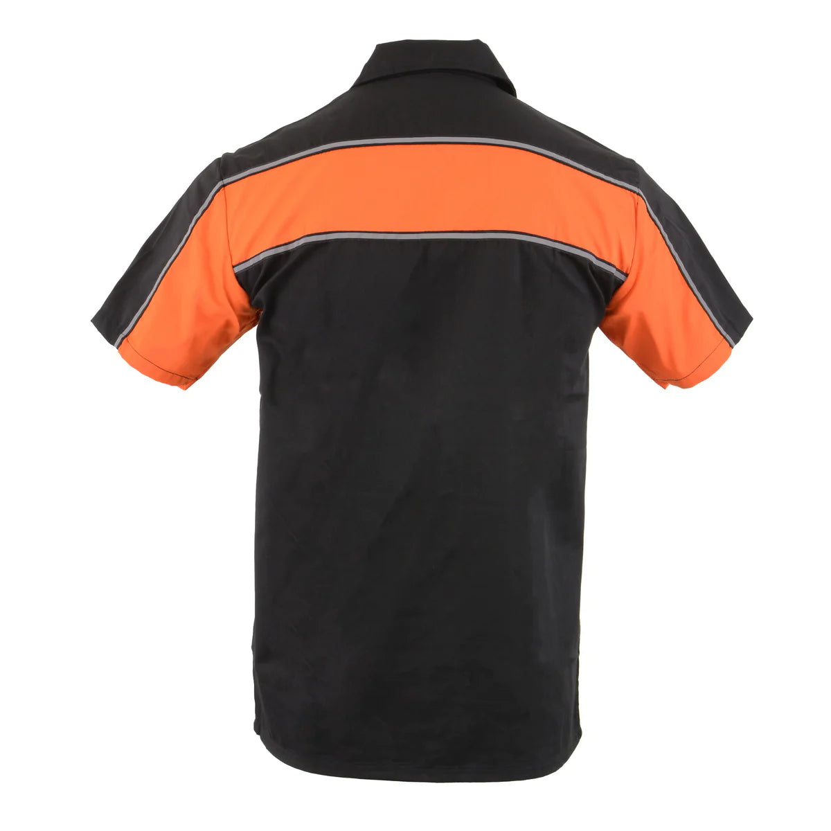 Black and Orange Button Up Heavy-Duty Work Shirt for Men's, Classic Mechanic Work Shirt