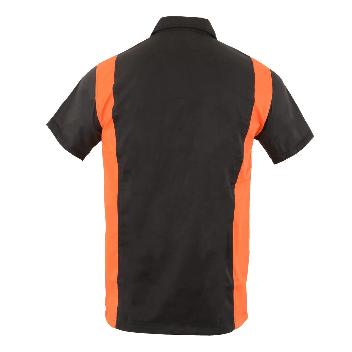 Black and Orange Button Up Heavy-Duty Work Shirt for Men's, Classic Mechanic Work Shirt