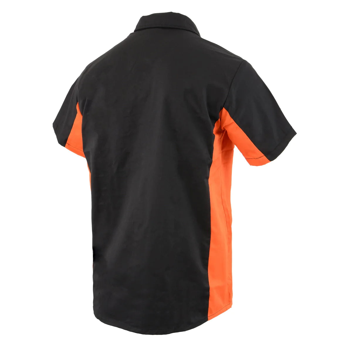 Black and Orange Button Up Heavy-Duty Work Shirt for Men's, Classic Mechanic Work Shirt