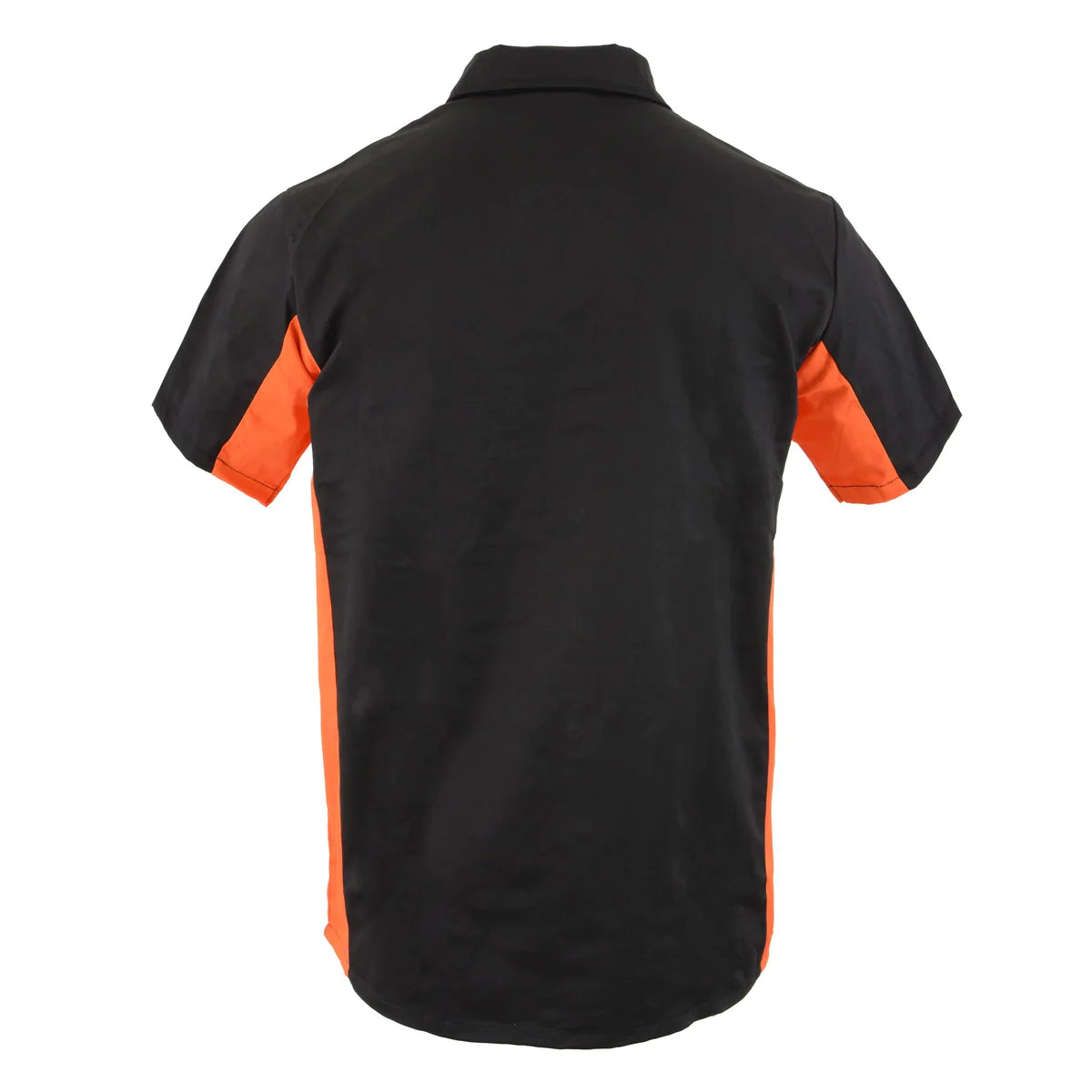 Black and Orange Button Up Heavy-Duty Work Shirt for Men's, Classic Mechanic Work Shirt