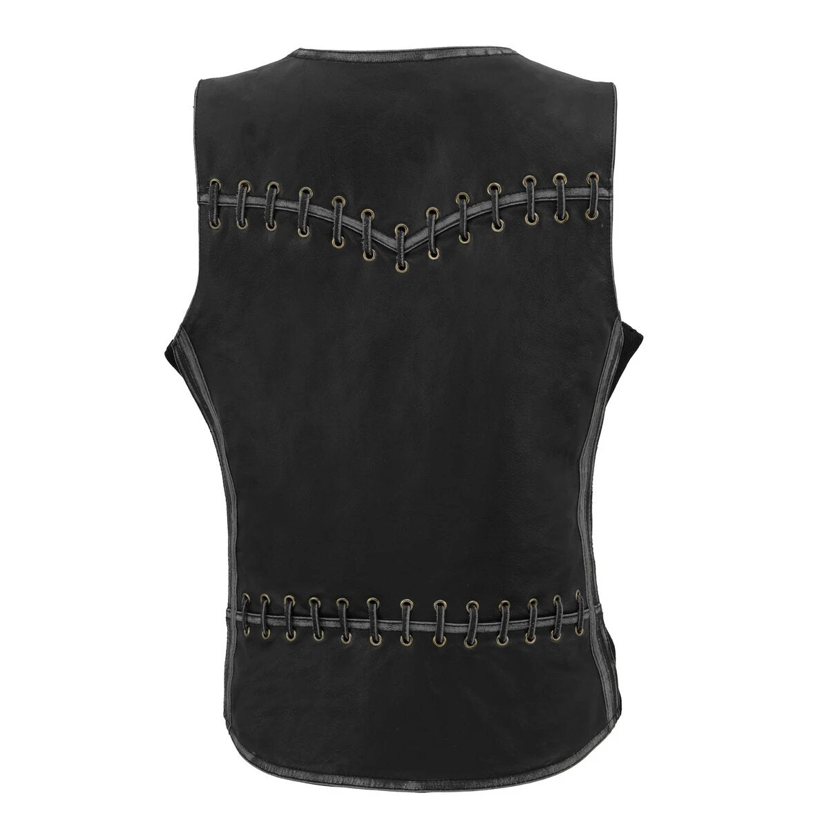 Milwaukee Leather MLL4526 Women's Distressed Grey Leather Vest