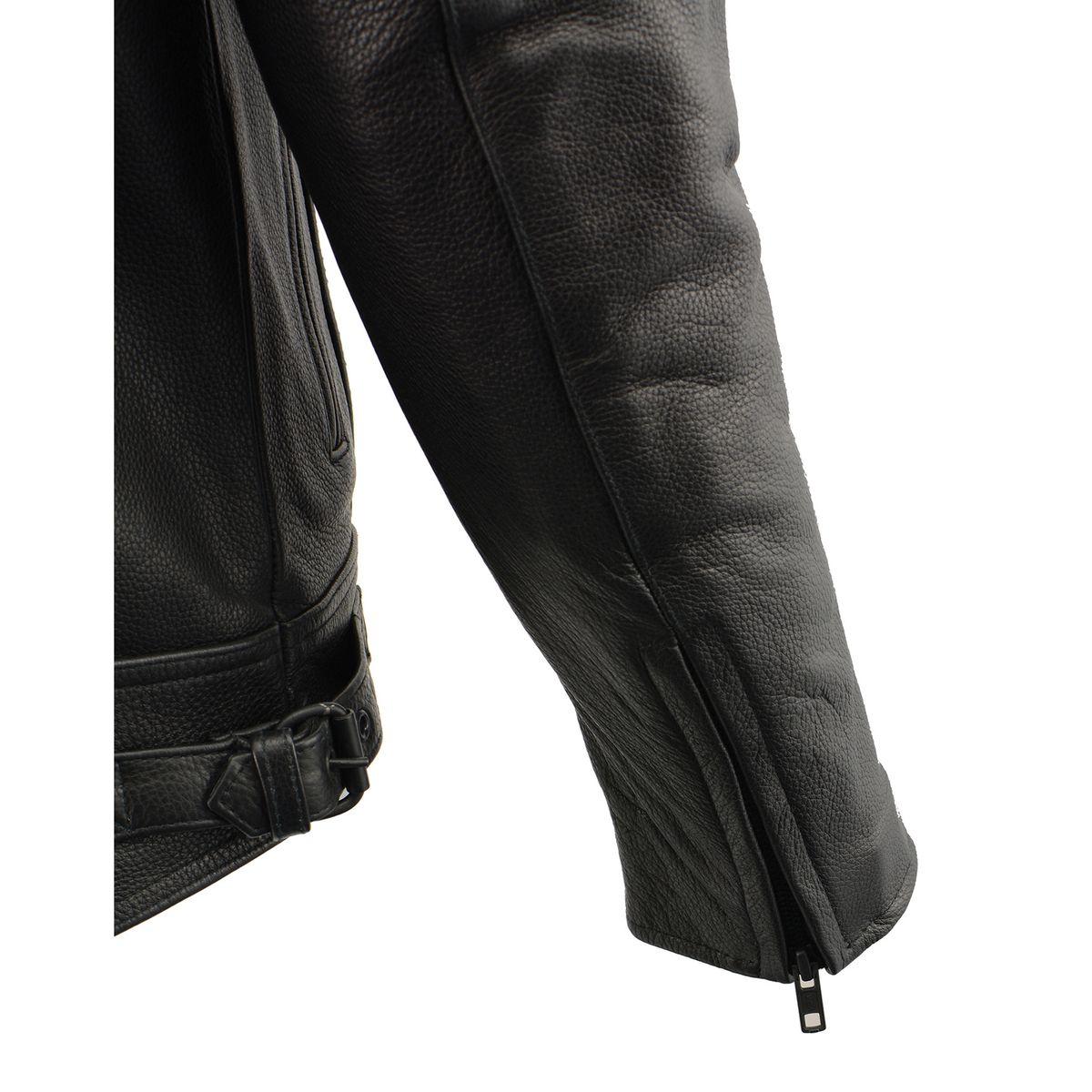 Men's Pistol Pete Vented Black Leather Cruiser Jacket