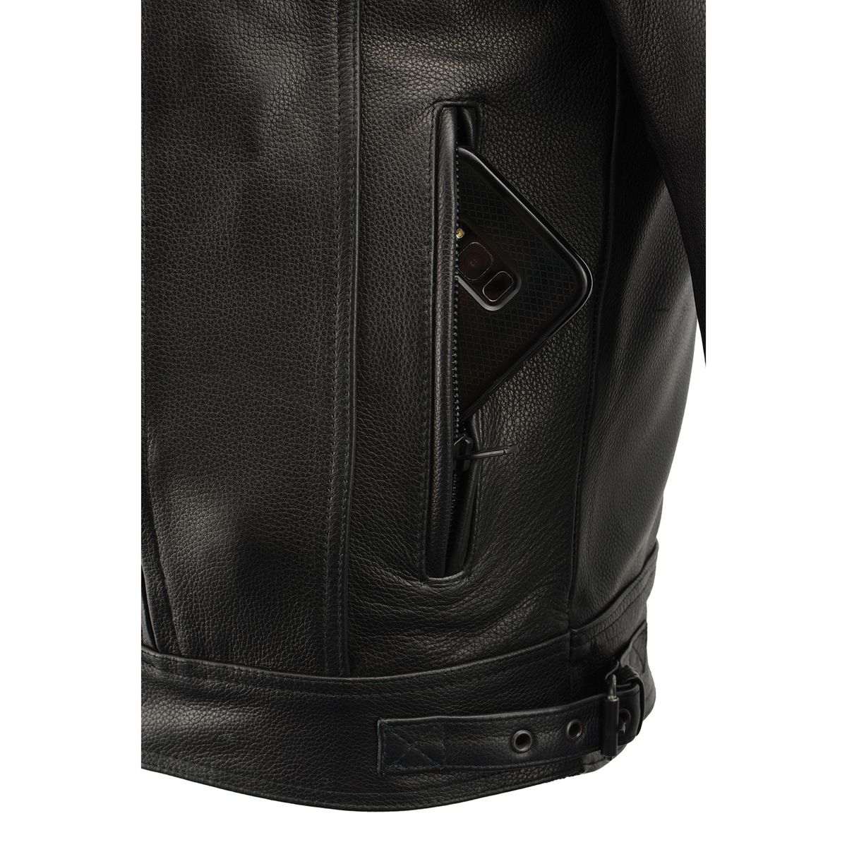 Men's Pistol Pete Vented Black Leather Cruiser Jacket