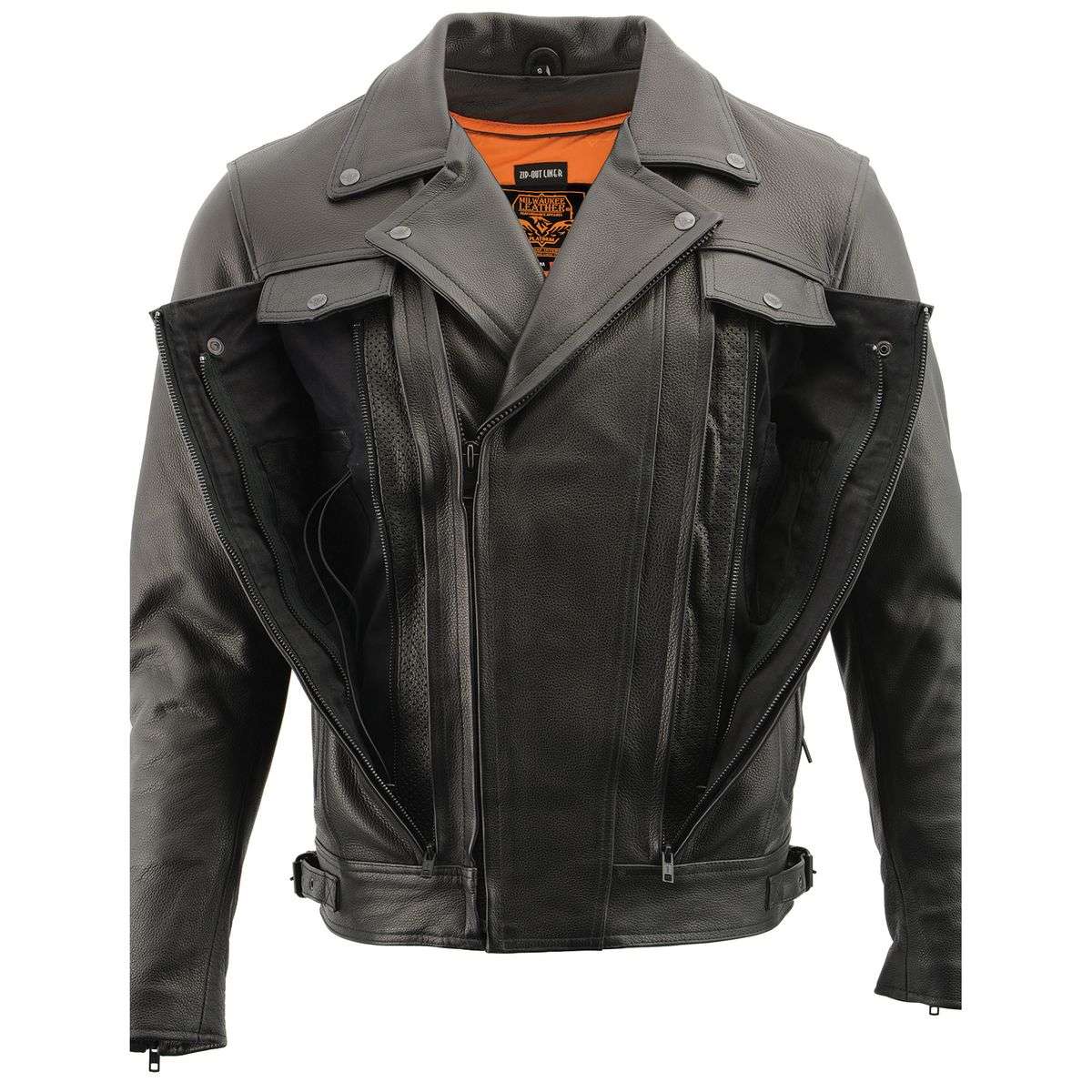 Men's Pistol Pete Vented Black Leather Cruiser Jacket