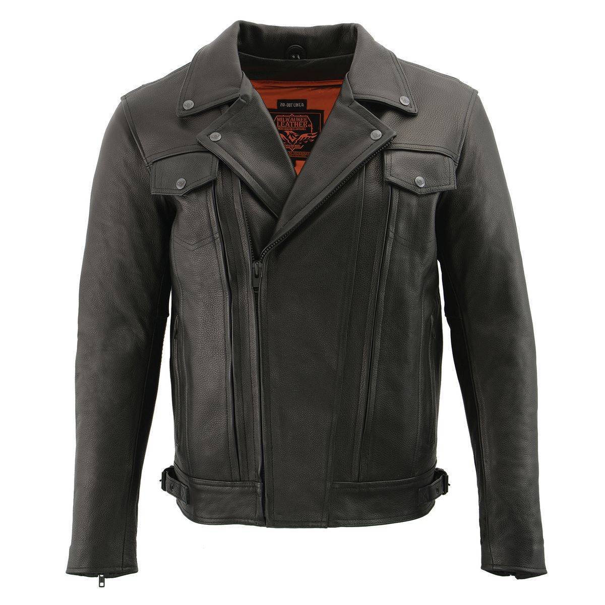 Men's Pistol Pete Vented Black Leather Cruiser Jacket