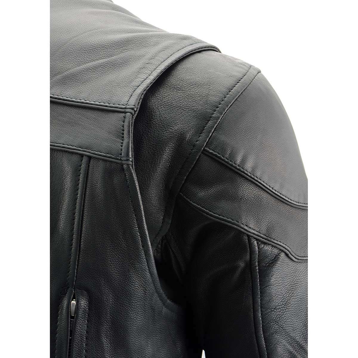Men's ‘Crossover’ Black Leather Lightweight MC Jacket