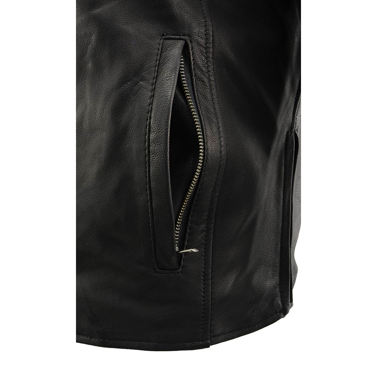 Men's ‘Crossover’ Black Leather Lightweight MC Jacket
