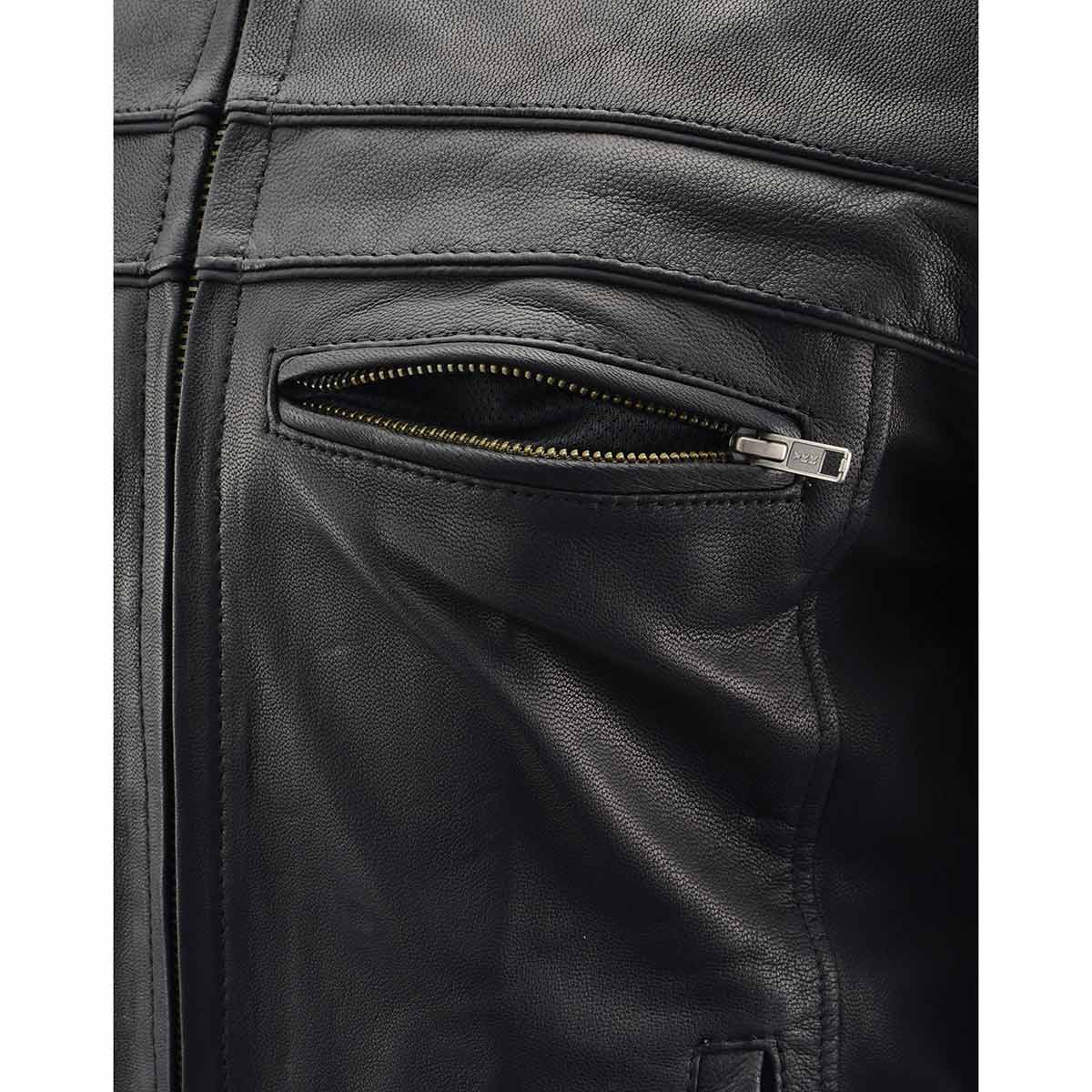 Men's ‘Crossover’ Black Leather Lightweight MC Jacket