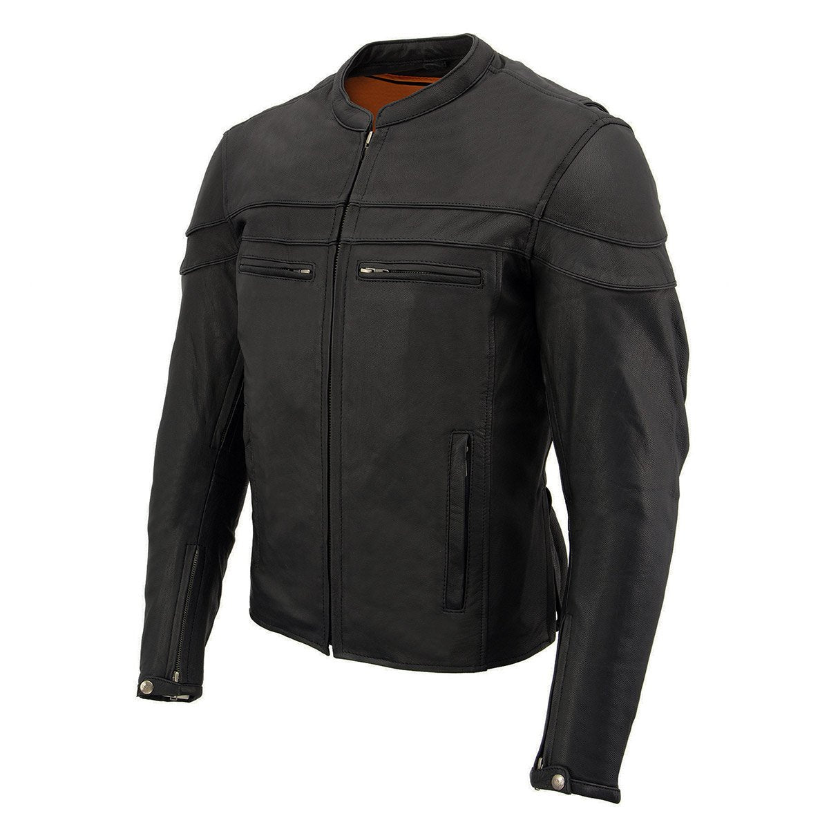 Men's ‘Crossover’ Black Leather Lightweight MC Jacket