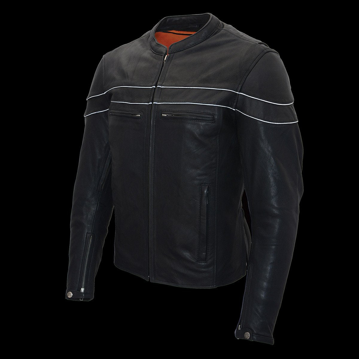 Men's ‘Crossover’ Black Leather Lightweight MC Jacket