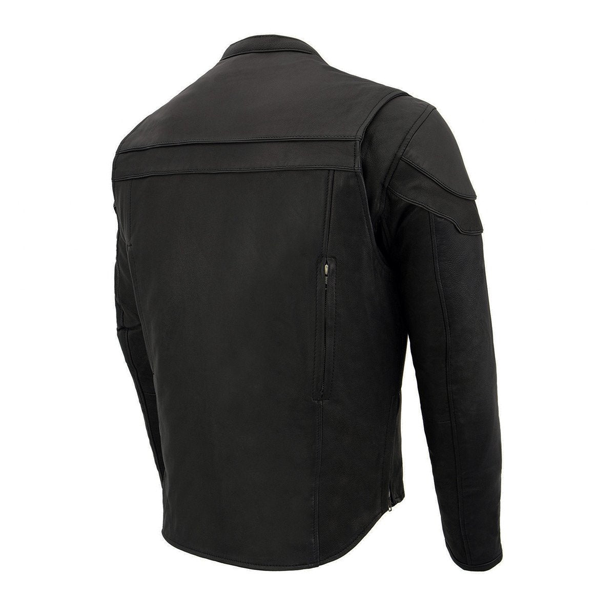Men's ‘Crossover’ Black Leather Lightweight MC Jacket