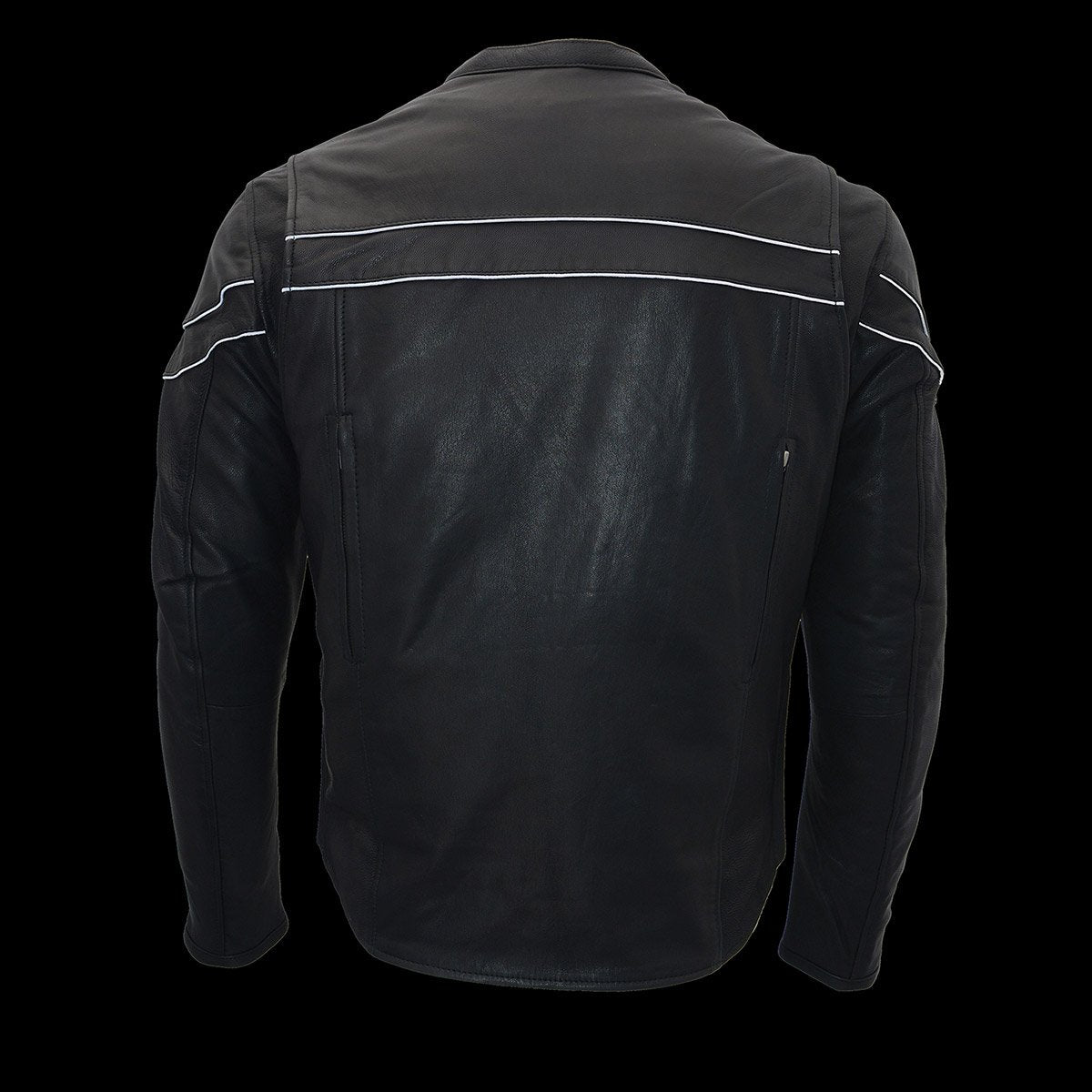 Men's ‘Crossover’ Black Leather Lightweight MC Jacket