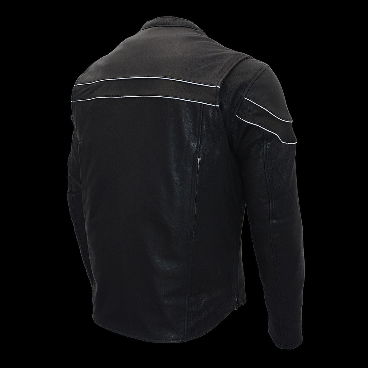 Men's ‘Crossover’ Black Leather Lightweight MC Jacket