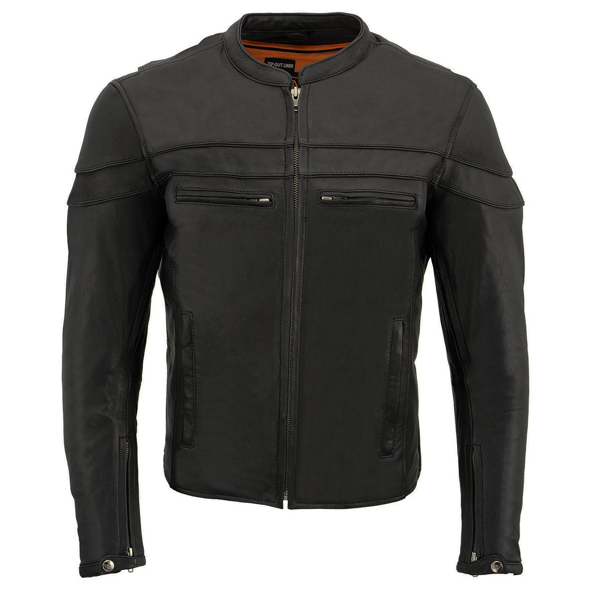 Men's ‘Crossover’ Black Leather Lightweight MC Jacket