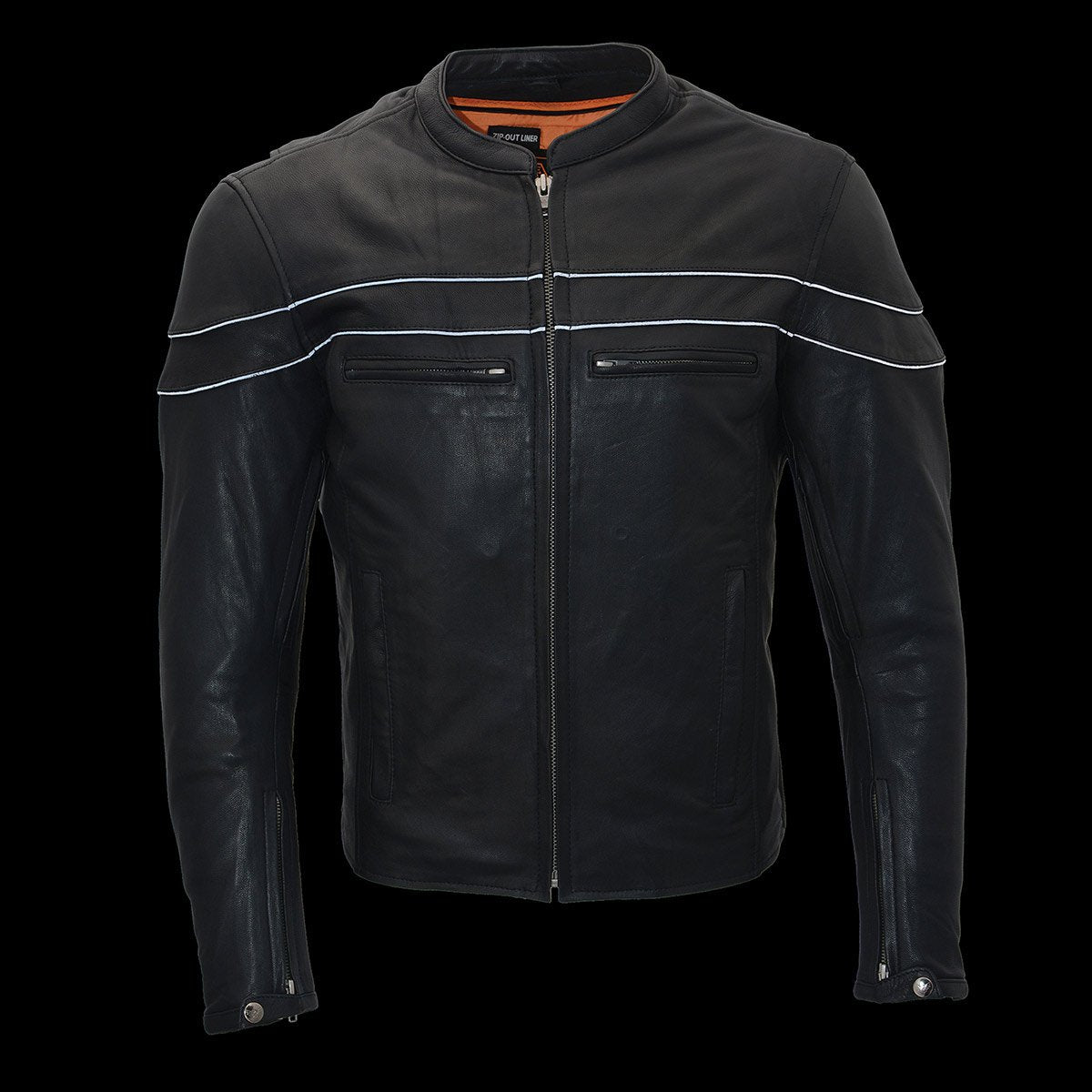 Men's ‘Crossover’ Black Leather Lightweight MC Jacket