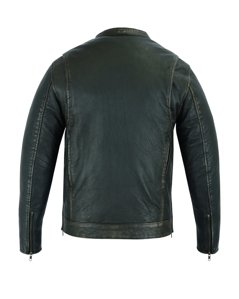 Men’s Modern Utility Style Jacket in Lightweight Drum Dyed Distressed Nake