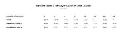 Upside Mens Club Style Leather Vest (Black/White)