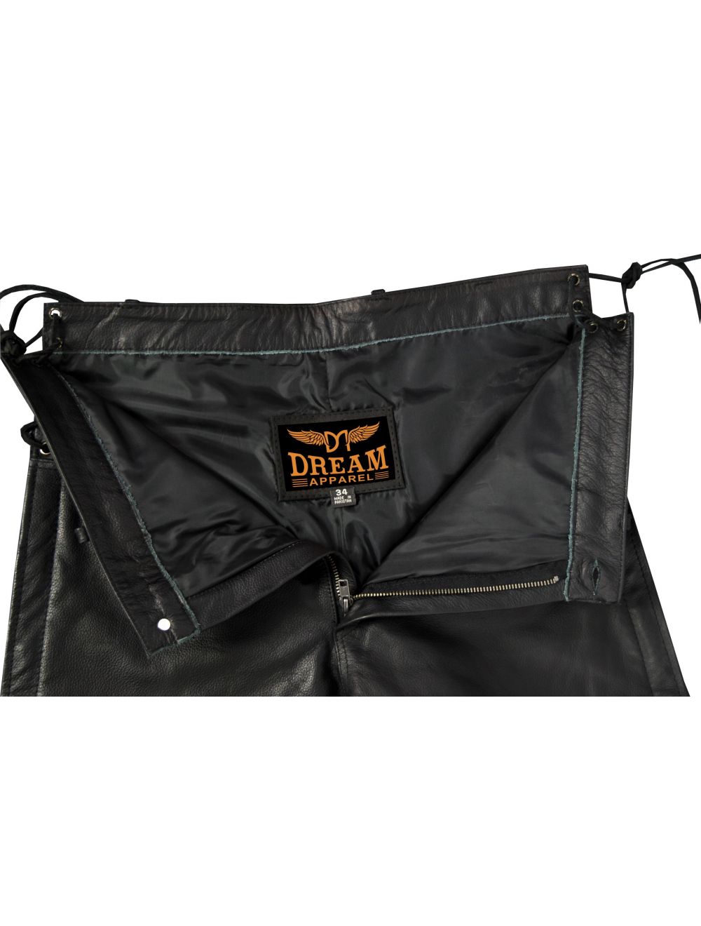 Men's Leather Chaps With Side Laces