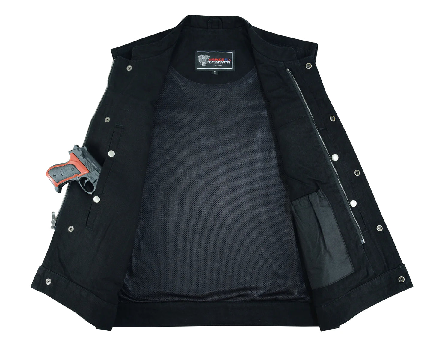 Denim Club Vest in Black