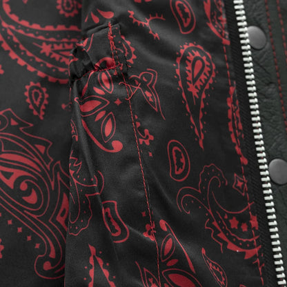Downside Motorcycle Leather Vest (Black/Red)