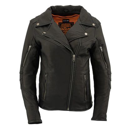 Women's Black 'Classic' Leather Lightweight Long Length Vented Jacket