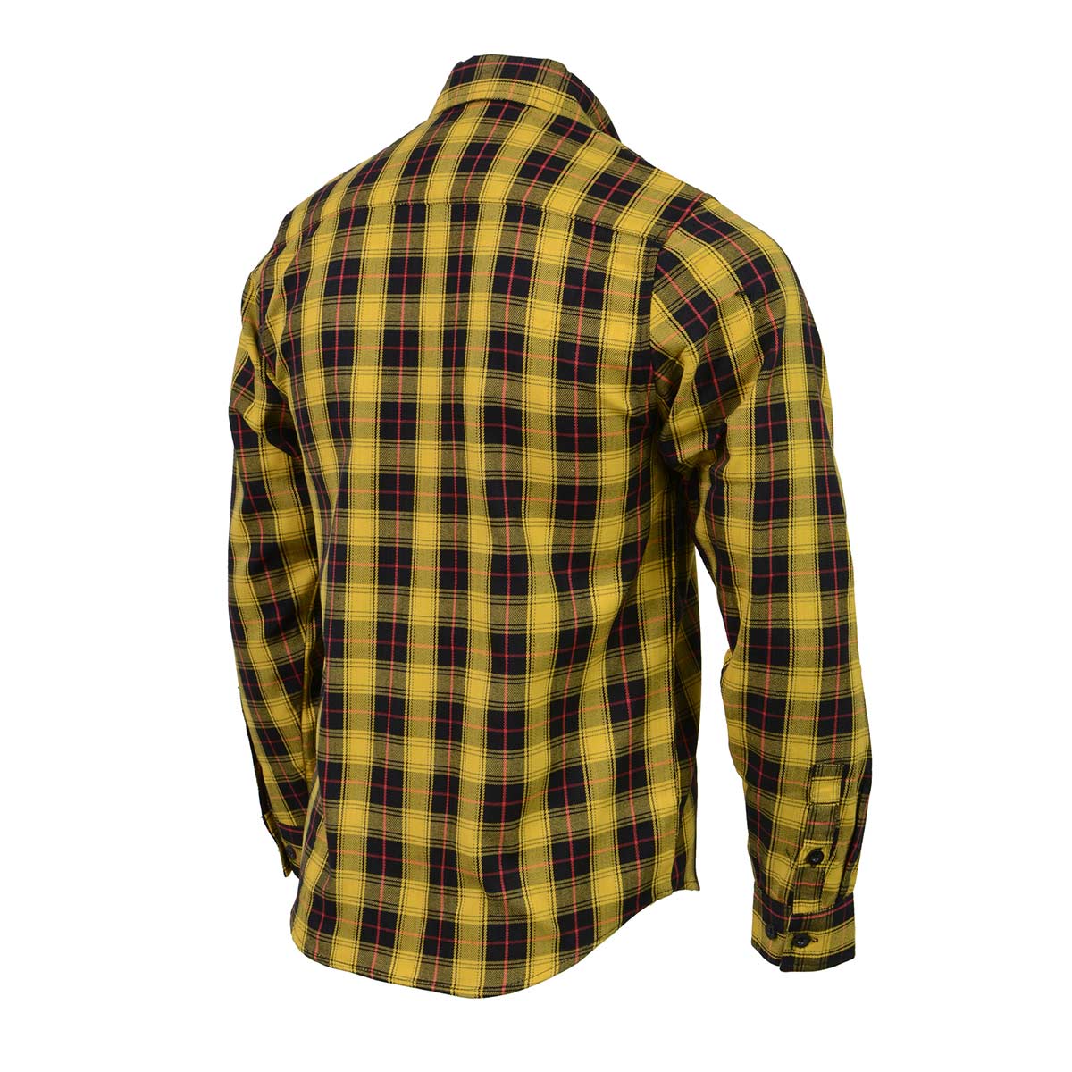 Men's Black and Red with Yellow Long Sleeve Cotton Flannel Shirt