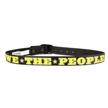Men's We The People Black Genuine Leather Belt with Interchangeable Buckle - 1.5 inches Wide