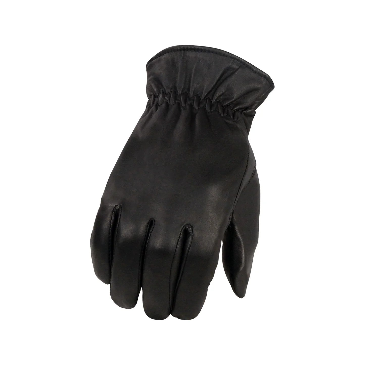 Men's Black Leather Thermal Lined Gloves with Cinch Wrist