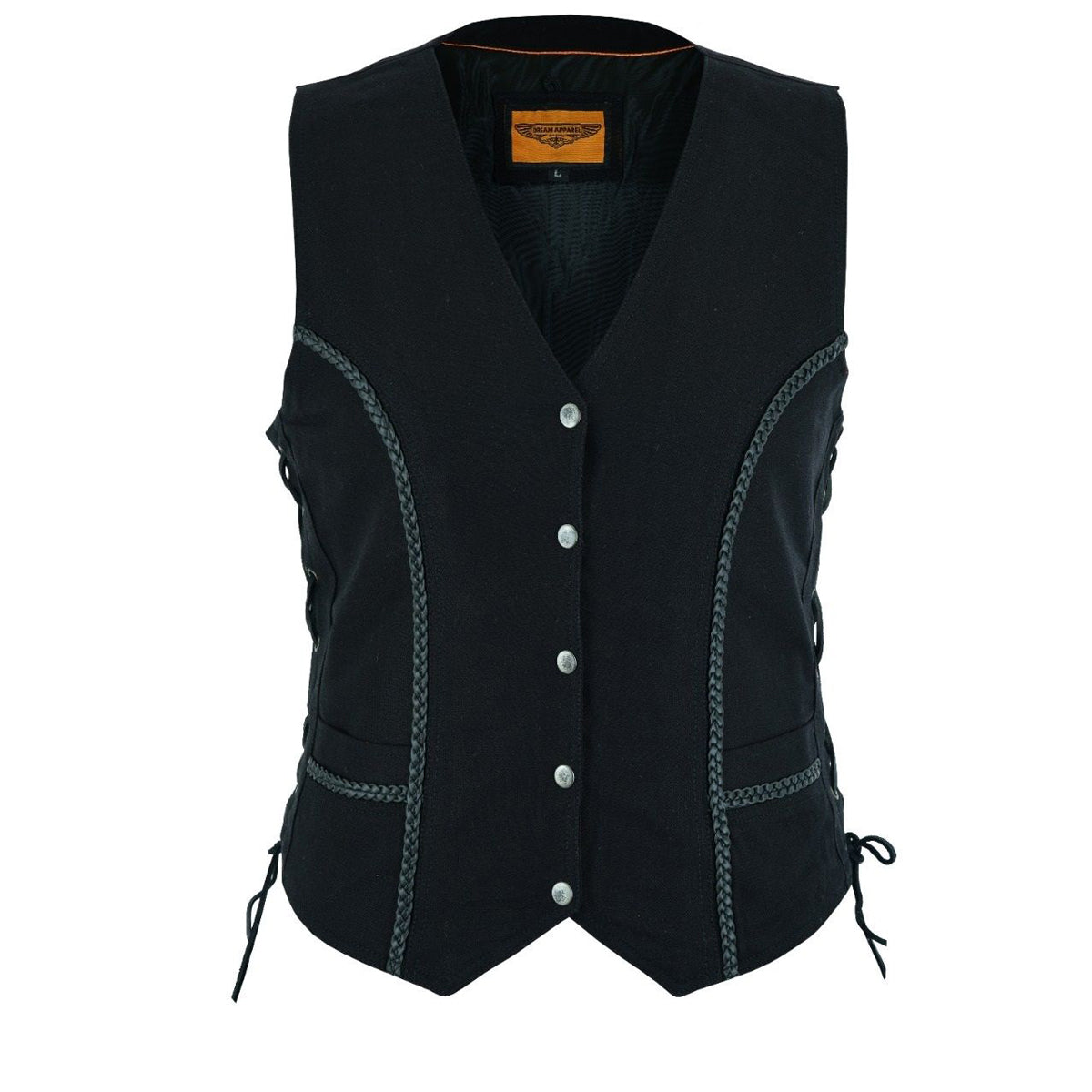 Womens black sale denim vest