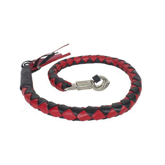 Fat Red & Black Get Back Whip for Motorcycles