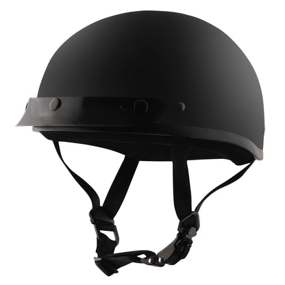 Detour Helmets D.O.T. Flat Black Half Helmet for Motorcycle Riders with Visor
