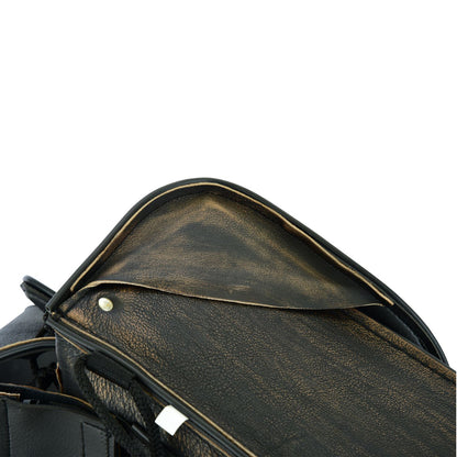 Genuine Distressed Brown Naked Leather Concealed Carry Saddlebag