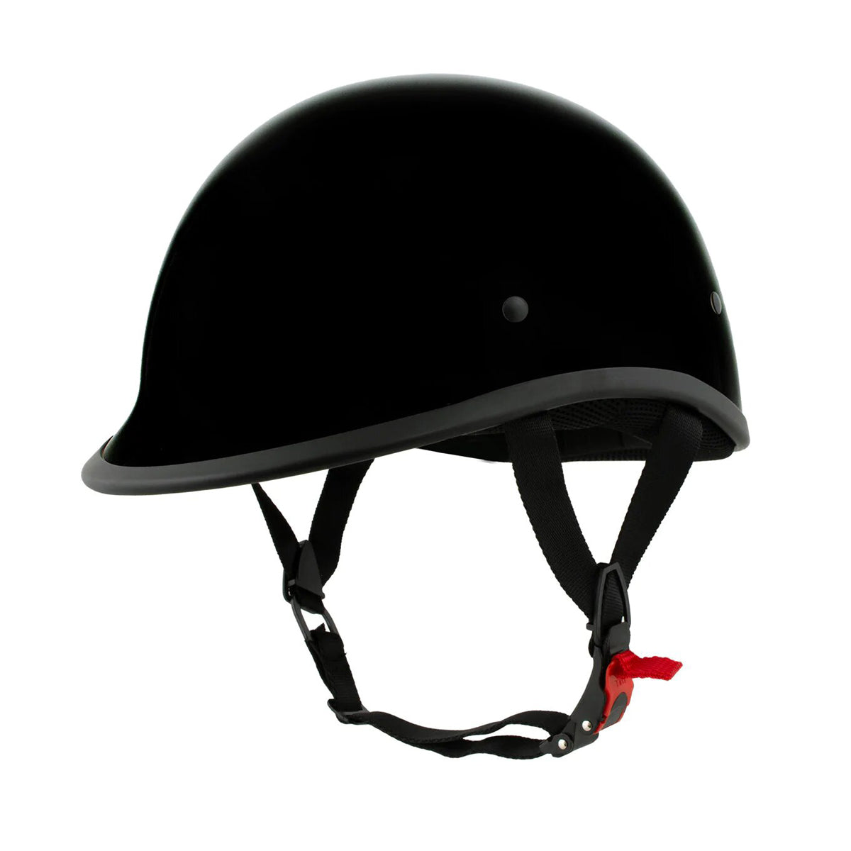 Milwaukee Helmets Gloss Black 'Polo' Half Face Motorcycle Helmet