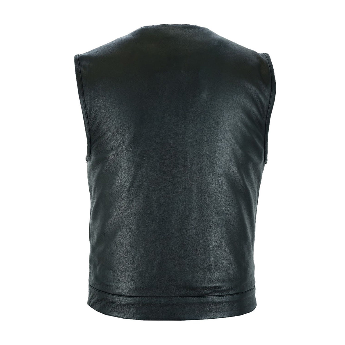 CLUB VEST Gun Pockets, Front Zipper, Concealed Snaps, Premium Naked Cowhide Leather