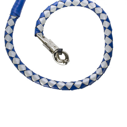 Blue And Silver Hand-Braided Leather Get back Whips - 2" Thick/42" Length