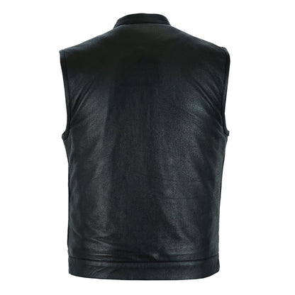 CLUB VEST® Gun Pockets, Front Zipper,Concealed Snaps,Premium Naked Cowhide Leather