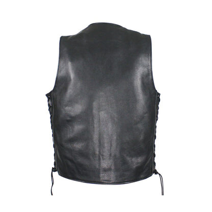 Mens Leather Vest With Concealed Gun Pockets