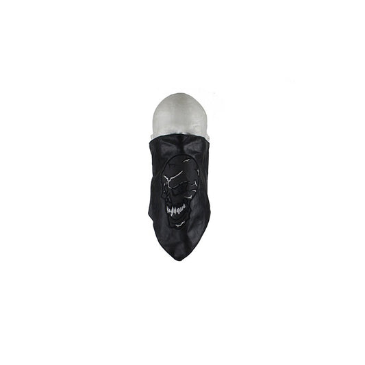 Leather Triangle Face Muffler With Reflective Skull