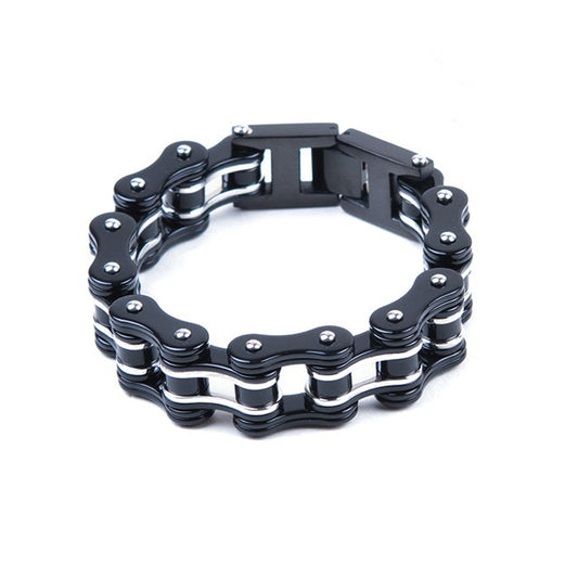 Black Stainless Steel Motorcycle Chain Bracelet