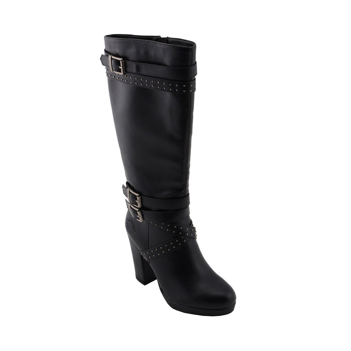 Womens tall black hot sale wedge boots